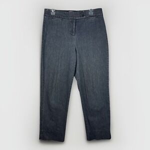 Talbots Womens Jeans 6 Petite Capri Stretch Dark Blue Denim B212